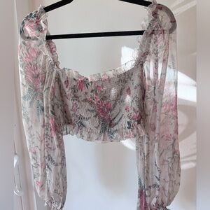 Zimmermann Floral Silk Crop Top